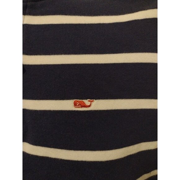 Vineyard Vines Men's Size XS Navy Blue Striped 1/4 Zip Sweater Cotton - Picture 3 of 11